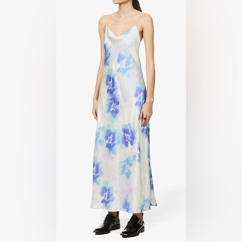 THE KOOPLES Tie-dye Silk Open back maxi Dress NWT Size 4 = US 10